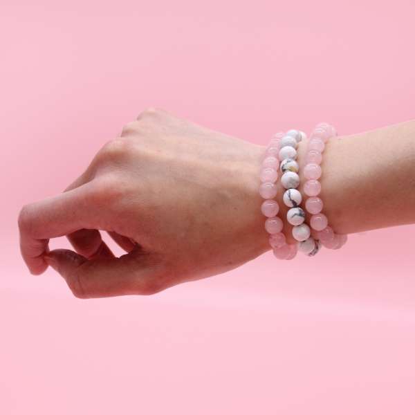 bracciale quarzo rosa